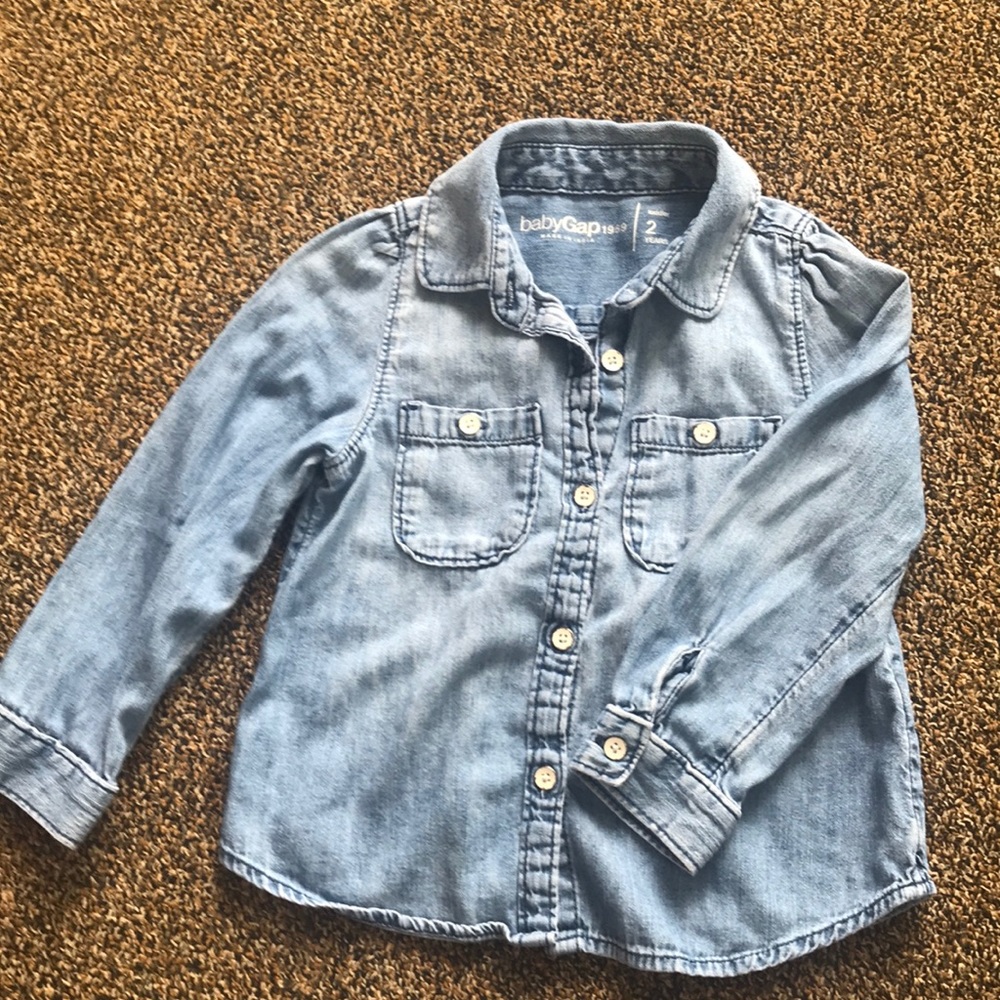 2yr GAP soft jean material, long sleeve shirt